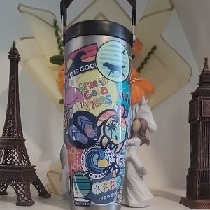 Corkcicle Sticker-Art Travel Tumbler in Pink, Blue, Yellow & Green